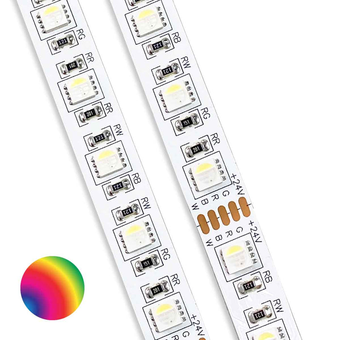 Classic RGBW LED Strip | IP20 | 24v | 12mm | Cut every 80mm | 60LEDs p/m | 17.2w/m | p/metre & reel